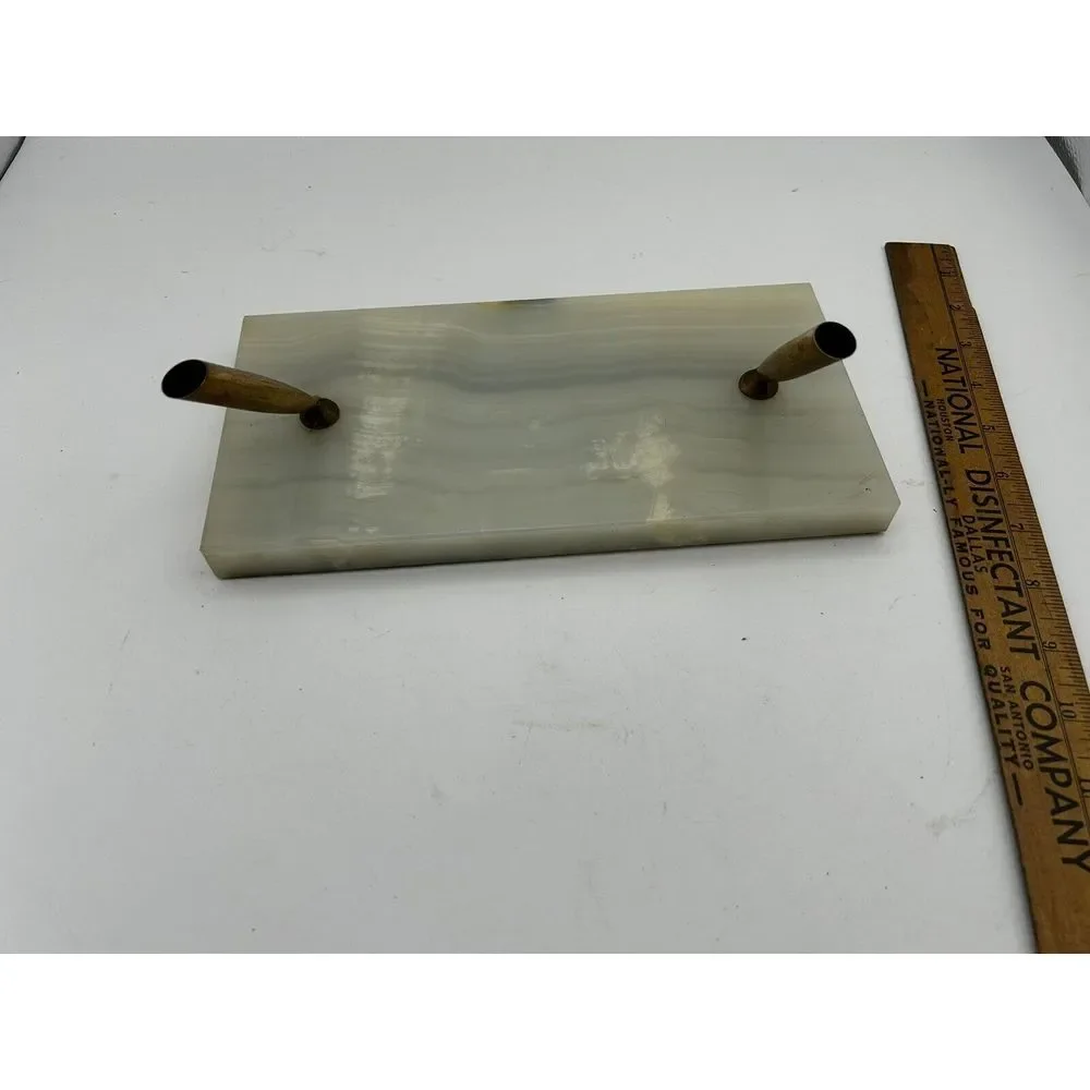 Sheaffer M5013 Desk Set‎ Vintage Marble Base 2 Pen Set.